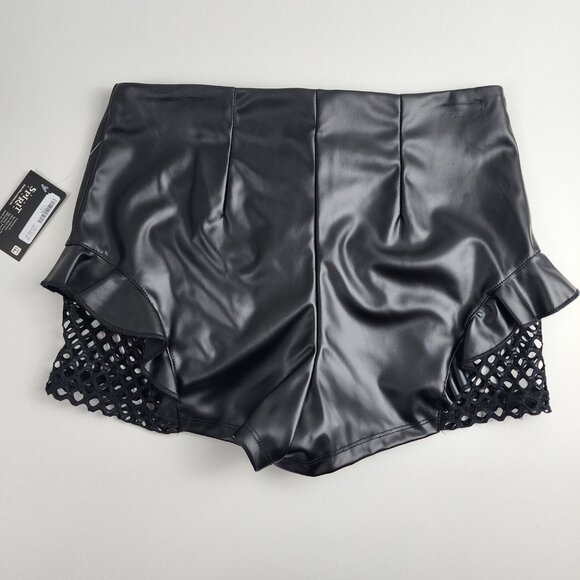 NWT Spirit Halloween Black Lace-Up Pirate Style Shorts Size M Goth Cosplay - Picture 3 of 8
